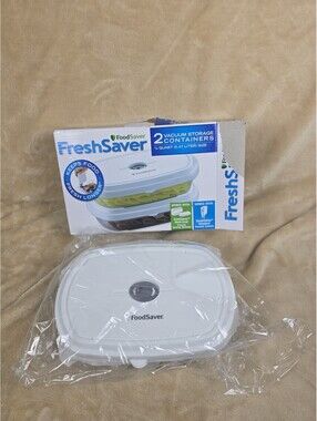 Food Saver Fresh Saver 2 Pk Vacuum Storage Containers 1/2 Quart Size New Sealed!